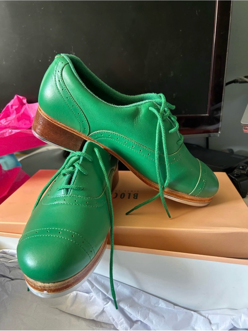 Bloch Jason Samuel Smith Emerald Green Tap Shoes - Size 8